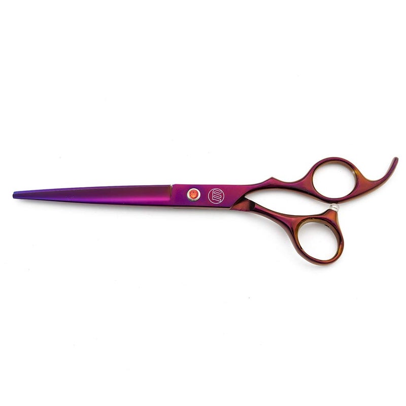 Moontay Professional 7.0" Dog Grooming Scissors Set, 4-pieces Straight, Upward Curved, Downward Curved, Thinning/Blending Shears for Dog, Cat and Pets, JP Stainless Steel, Purple - Image 3